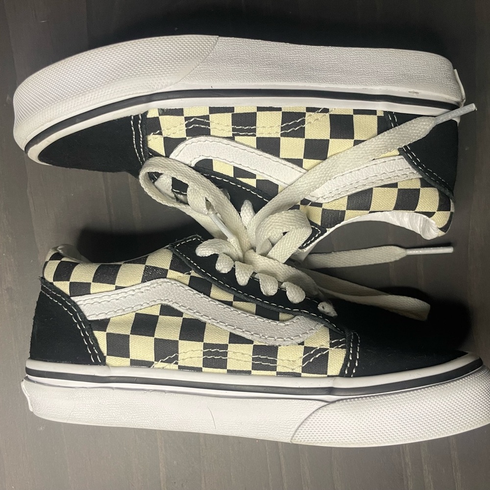 Kids Black and White Checkered Vans